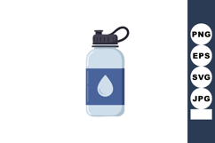 Water bottle with blue label and black cap vector illustrati Product Image 1