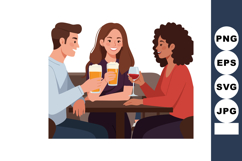 Friends enjoying drinks together at bar table celebrating wi Product Image 1