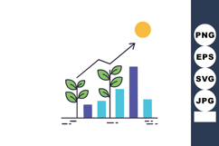 Growth chart with green plants and upward arrow showing busi Product Image 1