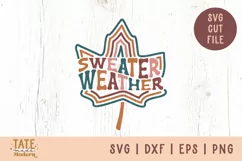 Sweater Weather SVG cut file - Retro fall ladies shirt svg Product Image 1