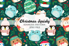 Watercolor Squishmallows Seamless Pattern Product Image 1
