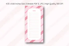 Watercolor Pink Stripe To Do List | To do list Product Image 1