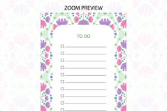 Folk Flower To do list template | To do list Product Image 2