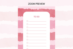 Watercolor Pink Stripe To Do List | To do list Product Image 2