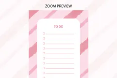 Watercolor Pink Stripe To Do List | To do list Product Image 2