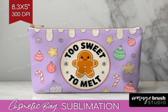 To Sweet To Melt Xmas Cosmetic Bag Christmas Makeup Bag PNG Product Image 1