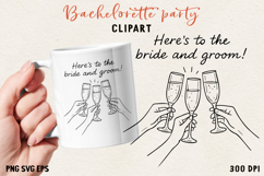 Bachelorette Party Line Art Clipart Bride SVG PNG EPS Product Image 1