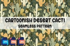Cartoonish Desert Cacti Seamless Pattern Product Image 1