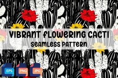 Vibrant Flowering Cacti Pattern Product Image 1