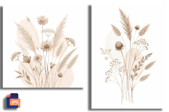 Boho Dried Flower Watercolor Background Product Image 1