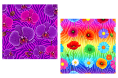 Colorful Zebra Paper Floral Fusion Digital Paper Product Image 2