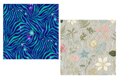 Colorful Zebra Paper Floral Fusion Digital Paper Product Image 6