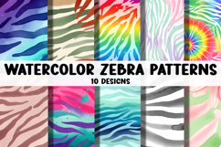 Colorful Zebra Paper Watercolor Blends Digital Paper Product Image 1