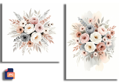Boho Watercolor Floral Bouquet Product Image 1