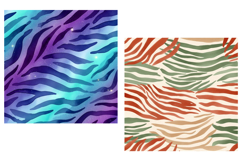 Colorful Zebra Paper Watercolor Blends Digital Paper Product Image 3