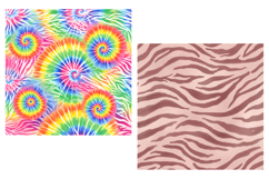 Colorful Zebra Paper Watercolor Blends Digital Paper Product Image 5