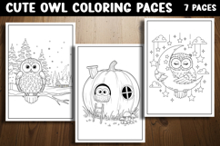 Cute Owls Coloring Pages Product Image 1