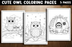 Cute Owls Coloring Pages Product Image 1