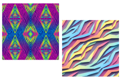 Colorful Zebra Paper Geometric Stripes Digital Paper Product Image 3