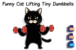 Funny Cat Lifting Tiny Dumbbells - Serious Workout Pet Product Image 1