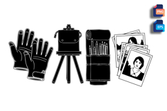 Traveling Artist Toolkit Vector Silhouette Product Image 1