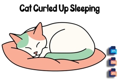 Cat Curled Up Sleeping - Cozy Feline Comfort Product Image 1
