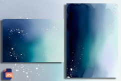 Watercolor Wash Background Deep Navy Teal Blue Product Image 1