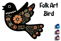 Eastern European Folk Art Bird - Floral Wings &amp; Tail Product Image 1
