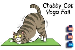 Chubby Cat Yoga Fail - Funny Feline Pose Product Image 1