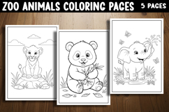 Cute Zoo Animal Coloring Pages | Adorable Baby Animals Product Image 1