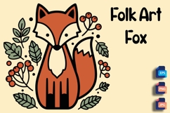 Eastern European Folk Art Fox - Leaves &amp; Berries Product Image 1