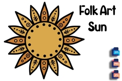 Eastern European Folk Art Sun - Radiating Petals &amp; Dots Product Image 1