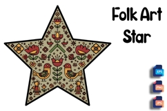 Folk Embroidery Star - Eastern European Inspired Art Product Image 1
