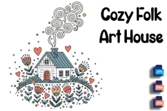 Cozy Folk Art House - Flowers, Hearts &amp; Smoke Product Image 1