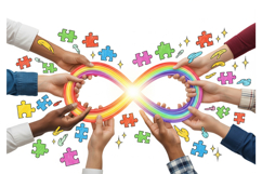 Diverse Hands Holding Rainbow Infinity Symbol Product Image 1