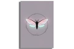 Pastel Moth Silhouette in Cracked Circle Product Image 1