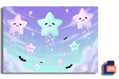 Kawaii Pastel Goth Star Background Product Image 1