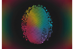 Rainbow Fingerprint with Floral and Star Details Product Image 1