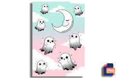 Kawaii Pastel Goth Ghost Background Product Image 1