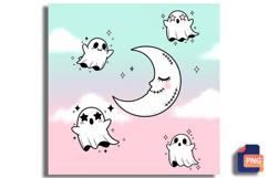 Kawaii Pastel Goth Ghost Background Product Image 1
