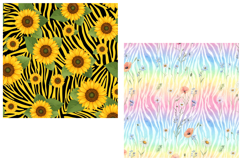 Colorful Zebra Paper Floral Fusion Digital Paper Product Image 4