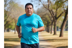Determined Latino Man Jogging - Everyday Park Exercise Product Image 1