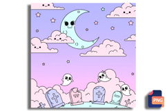 Kawaii Creepy Pastel Goth Background Product Image 1