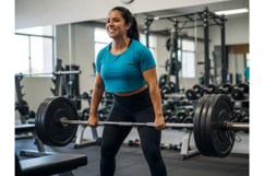 Latina Woman Deadlifting - Empowering Gym Strength Product Image 1