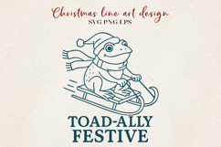 Christmas Line Art Bundle SVG | Holiday Animal Puns Product Image 3