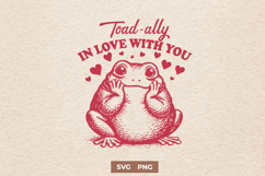 Toad-ally In Love With You SVG Frog Valentine PNG Cute Toad Product Image 1