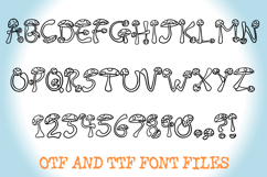 Toadstool Mushroom Cartoon Lettering ABC Font Type by Squeeb Creative