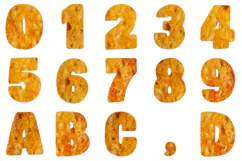 Toast Bread Food Font Letters Alphabet ABC JPG PNG by Squeeb Creative