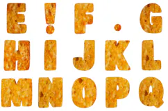 Toast Bread Food Font Letters Alphabet ABC JPG PNG by Squeeb Creative