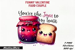 Funny Valentine&#039;s day Food Couple PNG. Product Image 1